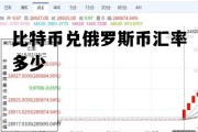 比特币兑俄罗斯币汇率多少 俄罗斯币兑换人民币汇率多少